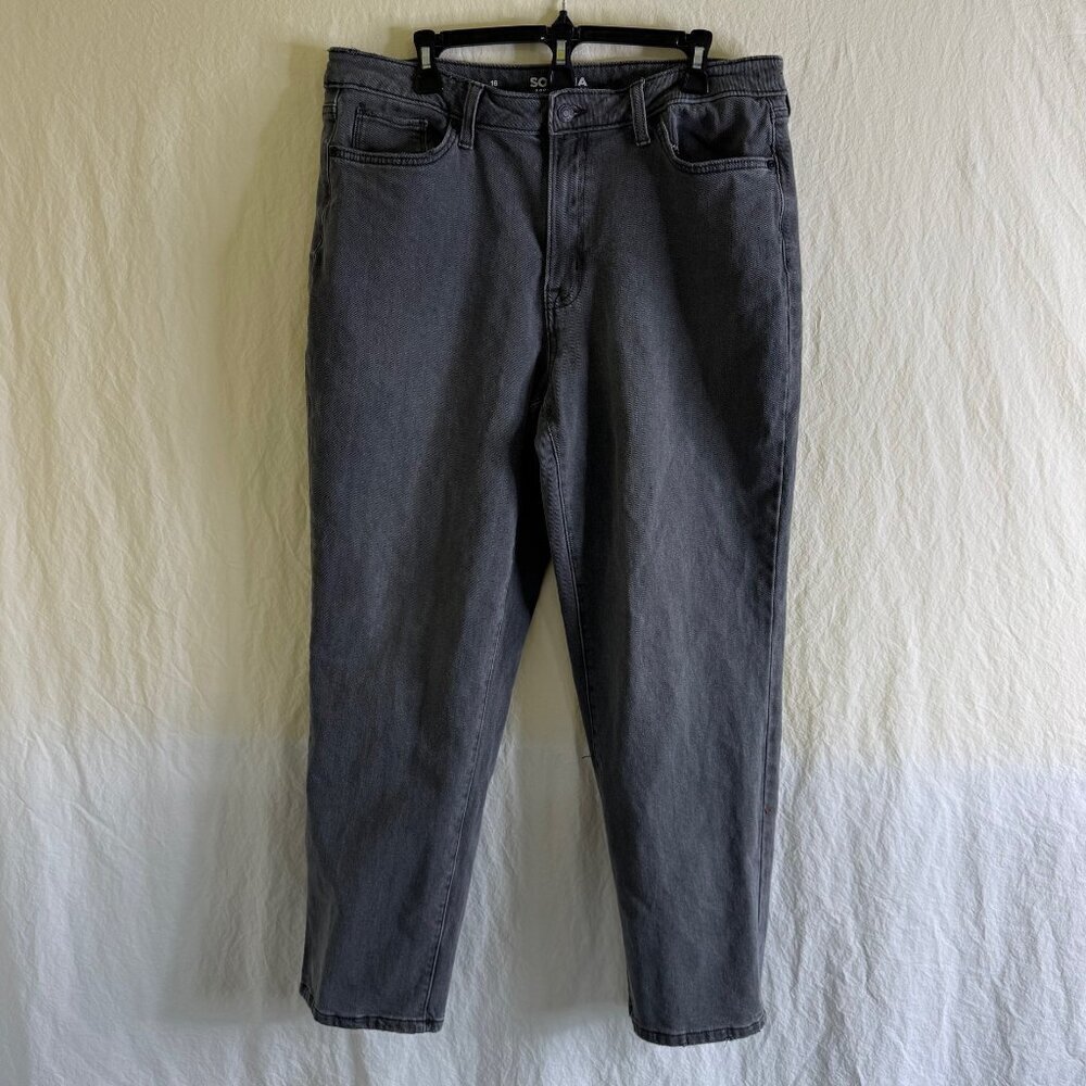 Sonoma Goods for Life Straight Leg High Rise Women's Jeans Gray Size 16  *